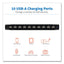 Desktop Charging Station With Adjustable Storage, 10 Devices, 9.4 X 4.7 X 1, Black