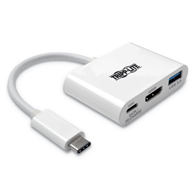 Usb 3.1 Gen 1 Usb-c To Hdmi 4k Adapter, Usb-a/usb-c Pd Charging Ports, 3", White
