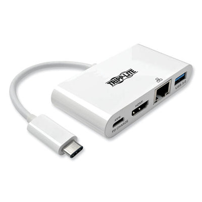 Usb 3.1 Gen 1 Usb-c To Hdmi Adapter, Usb-a/usb-c Pd Charging/gigabit Ethernet, 3", White