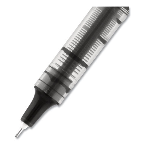 Vision Needle Roller Ball Pen, Stick, Fine 0.7 Mm, Black Ink, Silver Barrel, Dozen