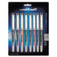 Vision Needle Roller Ball Pen, Stick, Fine 0.7 Mm, Blue Ink, Silver Barrel, Dozen