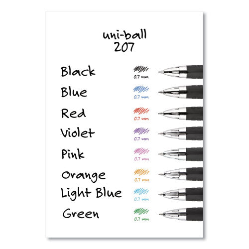 Signo 207 Gel Pen, Retractable, Medium 0.7 Mm, Blue Ink, Black Barrel, 36/box