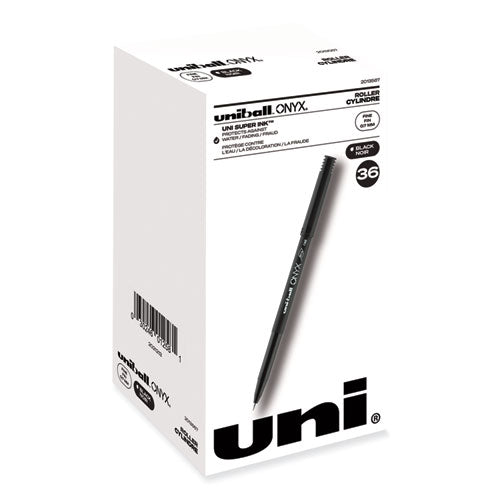 Onyx Roller Ball Pen, Stick, Fine 0.7 Mm, Black Ink, Black Matte Barrel, 72/pack