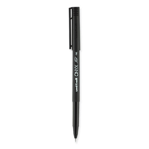Onyx Roller Ball Pen, Stick, Fine 0.7 Mm, Black Ink, Black Matte Barrel, 72/pack