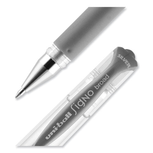 Impact Gel Pen, Stick, Medium 1 Mm, Silver Metallic Ink, Silver Barrel