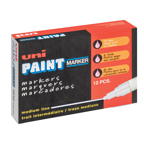 Permanent Marker, Medium Bullet Tip, White