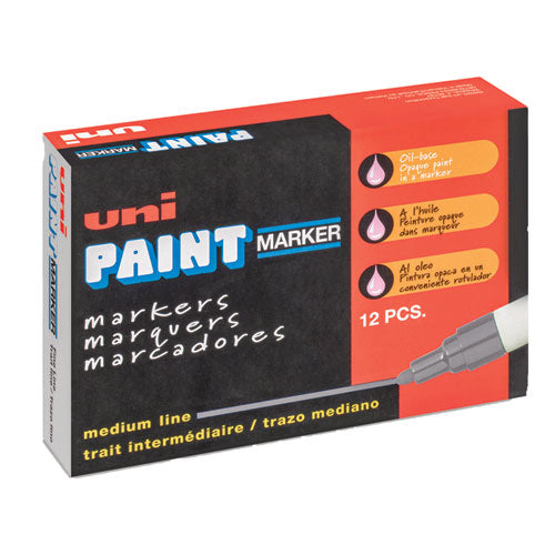 Permanent Marker, Medium Bullet Tip, Metallic Silver