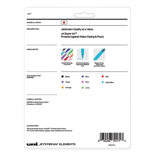 Jetstream Elements Ballpoint Pen, Retractable, Medium 1 Mm, Assorted Ink And Barrel Colors, 12/pack