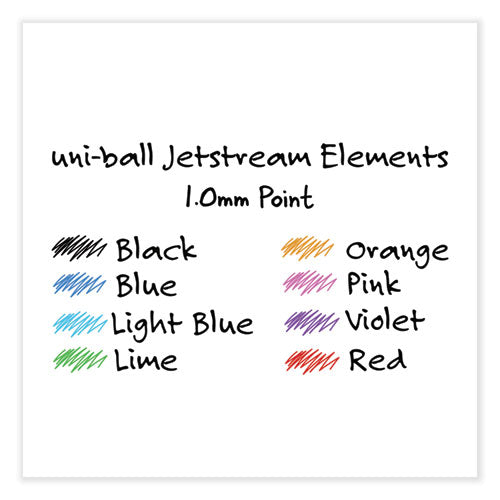 Jetstream Elements Ballpoint Pen, Retractable, Medium 1 Mm, Assorted Ink And Barrel Colors, 12/pack