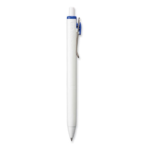 Unione Gel Pen, Retractable, Medium 0.7 Mm, Blue Ink, White Barrel, Dozen