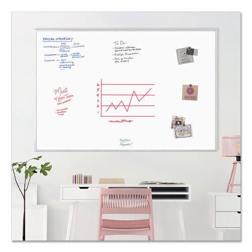 Magnetic Dry Erase Board With Aluminum Frame, 72 X 48, White Surface, Silver Aluminum Frame