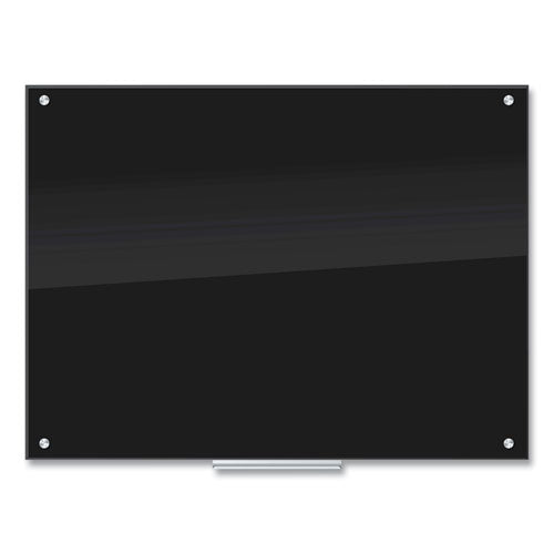 Black Glass Dry Erase Board, 48 X 36, Black Surface