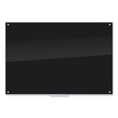 Black Glass Dry Erase Board, 70 X 47, Black Surface