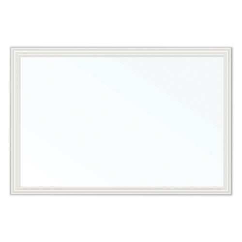 Magnetic Dry Erase Board With Décor Frame, 30 X 20, White Surface, White Mdf Frame