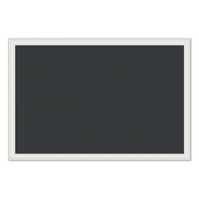 Magnetic Chalkboard With Décor Frame, 30 X 20, Black Surface, White Mdf Frame