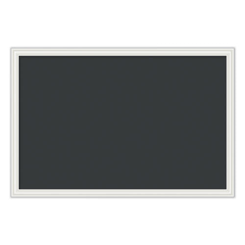 Magnetic Chalkboard With Décor Frame, 30 X 20, Black Surface, White Mdf Frame
