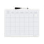 Magnetic Dry Erase Monthly Calendar, 14 X 11.66, White Surface, White Plastic Frame