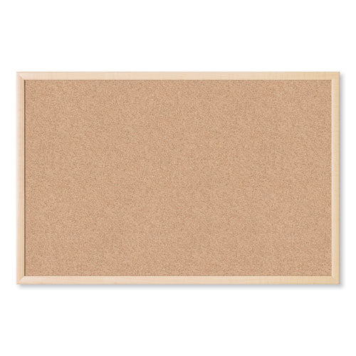 Cork Bulletin Board, 35 X 23, Natural Surface, Birch Mdf Frame