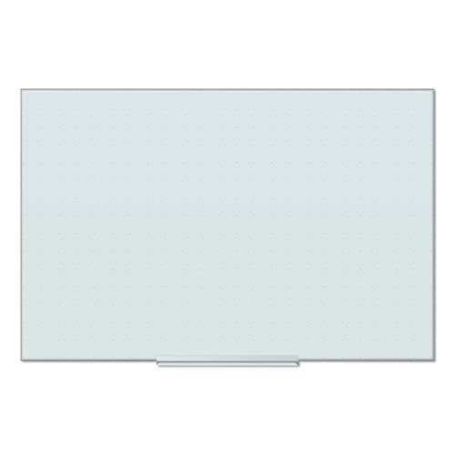 Floating Glass Ghost Grid Dry Erase Board, 36 X 24, White Surface