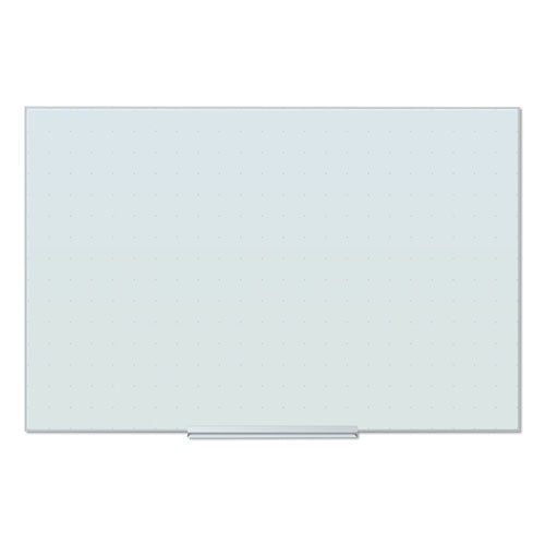Floating Glass Ghost Grid Dry Erase Board, 36 X 24, White Surface