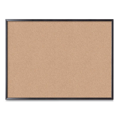 Cork Bulletin Board, 48 X 36, Natural Surface, Black Mdf Frame