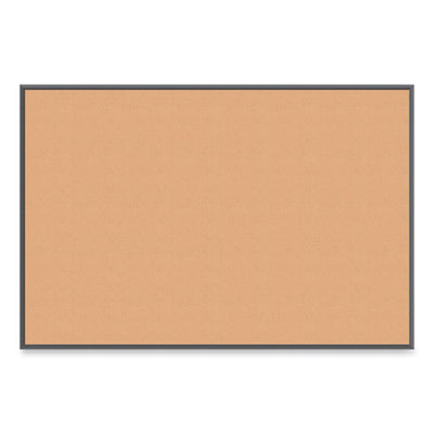 Cork Bulletin Board With Black Aluminum Frame, 70 X 47, Natural Surface