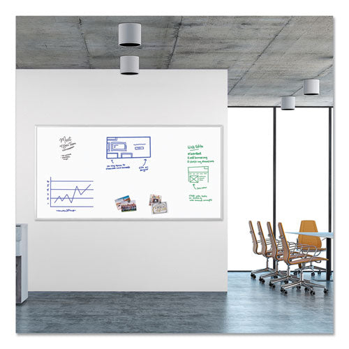 Magnetic Dry Erase Board With Aluminum Frame, 96 X 48, White Surface, Silver Aluminum Frame