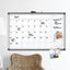 Pinit Magnetic Dry Erase Calendar, Undated One Month, 36 X 24, White Surface, Silver Aluminum Frame