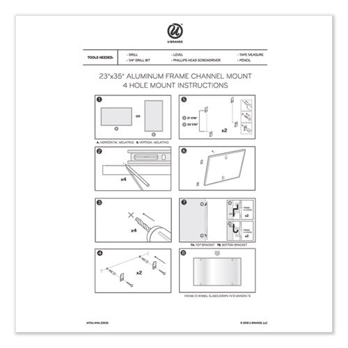 Pinit Magnetic Dry Erase Calendar, Undated One Month, 36 X 24, White Surface, Silver Aluminum Frame