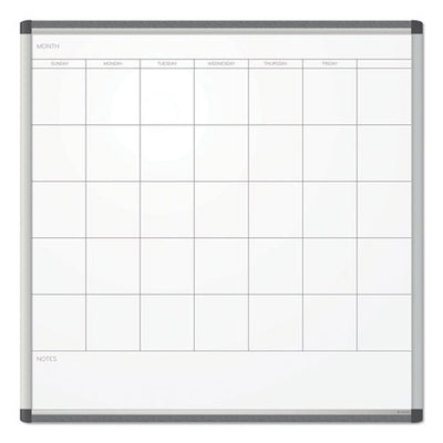 Pinit Magnetic Dry Erase Calendar, Undated One Month, 36 X 36, White Surface, Silver Aluminum Frame