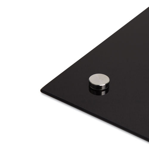 Black Glass Dry Erase Board, 96 X 47, Black Surface