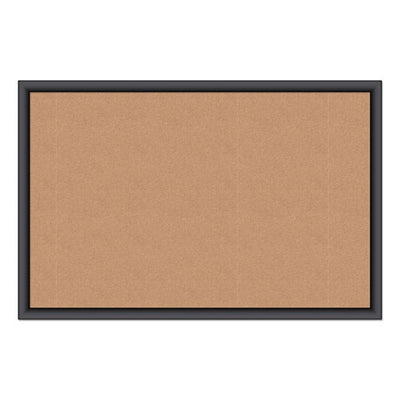 Cork Bulletin Board, 36 X 24, Natural Surface, Black Mdf Frame