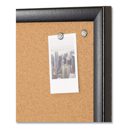 Cork Bulletin Board, 36 X 24, Natural Surface, Black Mdf Frame