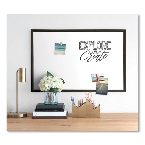 Magnetic Dry Erase Board With Mdf Frame, 36 X 24, White Surface, Black Mdf Frame