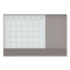 3n1 Magnetic Glass Dry Erase Combo Board, Monthly Calendar, 24 X 18, White/gray Surface, White Aluminum Frame