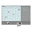 3n1 Magnetic Glass Dry Erase Combo Board, Monthly Calendar, 48 X 36, White/gray Surface, White Aluminum Frame