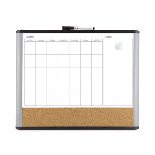 3n1 Magnetic Mod Dry Erase Board, 20 X 16, White Surface, Gray/black Plastic Frame