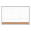 4n1 Magnetic Dry Erase Combo Board, One Month, 36 X 24, White/natural Surface, Silver Aluminum Frame