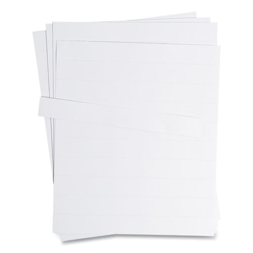 Data Card Replacement Sheet, 8.5 X 11 Sheets, Perforated At 1", White, 10/pack