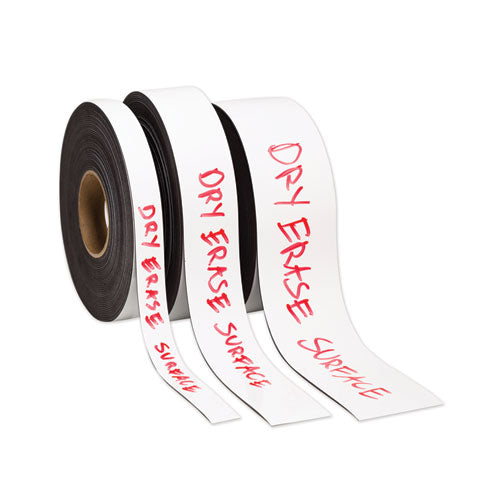 Dry Erase Magnetic Tape Strips, 2" X 0.88", White, 25/pack