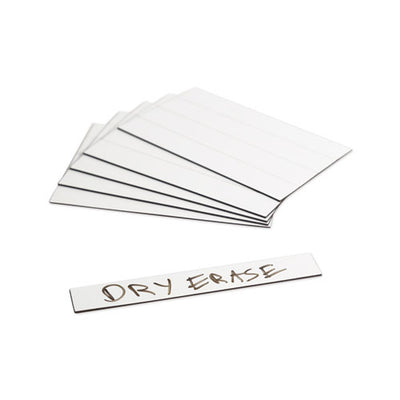 Dry Erase Magnetic Tape Strips, 6" X 0.88", White, 25/pack