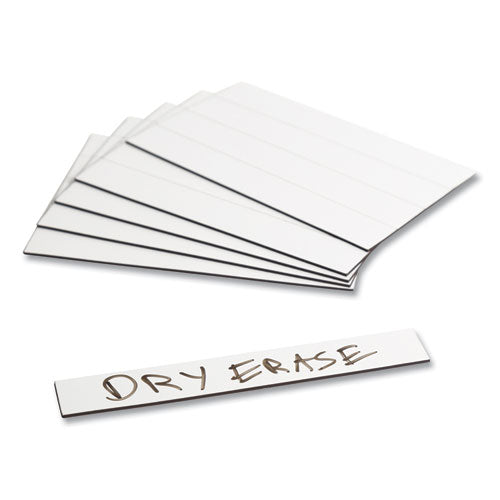 Dry Erase Magnetic Tape Strips, 6" X 0.88", White, 25/pack