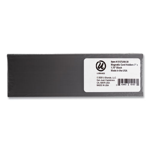 Magnetic Card Holders, 3 X 1.75, Black, 10/pack