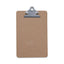 Hardboard Clipboard, 0.75" Clip Capacity, Holds 5 X 8 Sheets, Brown