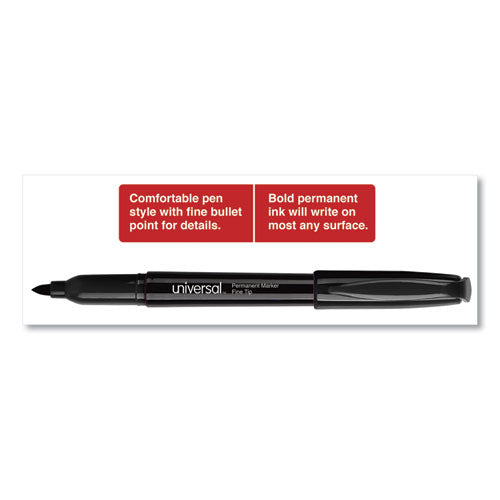 Pen-style Permanent Marker Value Pack, Fine Bullet Tip, Black, 36/pack
