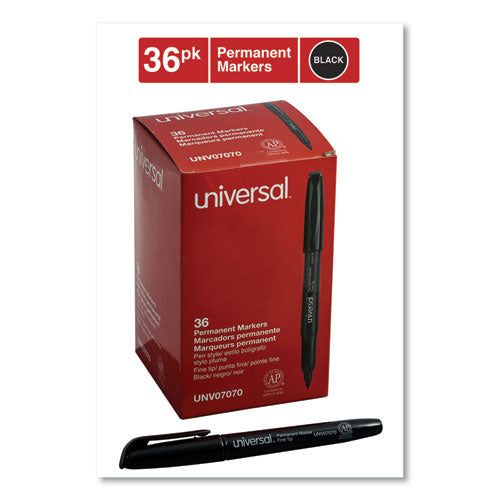 Pen-style Permanent Marker Value Pack, Fine Bullet Tip, Black, 36/pack