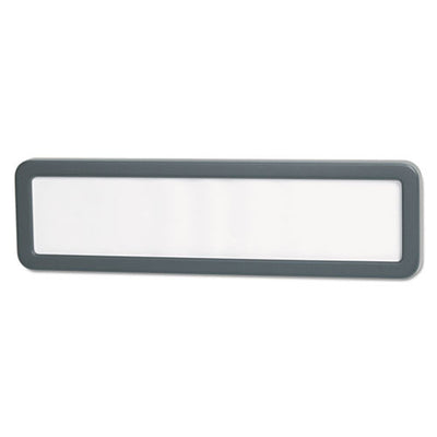 Recycled Cubicle Nameplate With Rounded Corners, 9 X 2.5, Charcoal