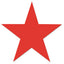 Round Message Stamp, Star, Pre-inked/re-inkable, Red