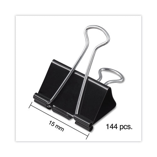 Binder Clip Zip-seal Bag Value Pack, Mini, Black/silver, 144/pack