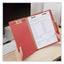Bright Colored Pressboard Classification Folders, 2" Expansion, 1 Divider, 4 Fasteners, Letter Size, Ruby Red, 10/box